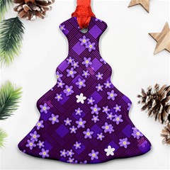 Textile Cross Pattern Square Christmas Tree Ornament (two Sides) by Pakrebo