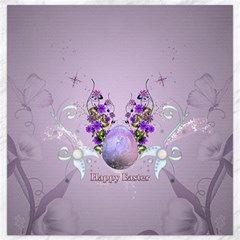 Happy Easter, Easter Egg With Flowers In Soft Violet Colors Canvas 12  X 12  by FantasyWorld7