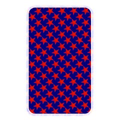 Red Stars Pattern On Blue Memory Card Reader (rectangular) by BrightVibesDesign