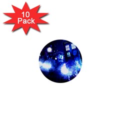 Tardis Background Space 1  Mini Buttons (10 Pack)  by Sudhe