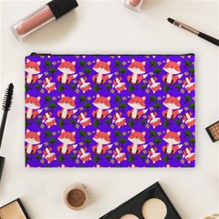 Fox And Trees Pattern Blue Cosmetic Bag (large) by snowwhitegirl