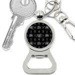 Black And White Ethnic Design Print Bottle Opener Key Chains Front