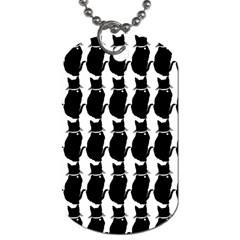 Cat Silouette Pattern Dog Tag (one Side) by snowwhitegirl