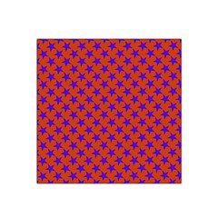 Purple Stars Pattern On Orange Satin Bandana Scarf by BrightVibesDesign