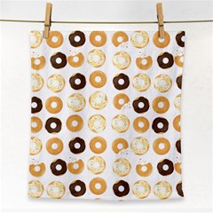 Donuts Pattern With Bites Bright Pastel Blue And Brown Cropped Sweatshirt Face Towel by genx