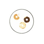 Donuts Pattern With Bites 3xframe Donuts Pattern With Bites Dark Brown Background OnlyDonuts Pattern With Bites brown and beige chocolate doughnuts Hat Clip Ball Marker (4 pack) Front