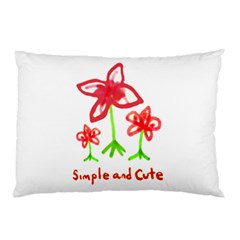 Flowers And Cute Phrase Pencil Drawing Pillow Case (two Sides) by dflcprintsclothing