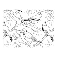 Birds Hand Drawn Outline Black And White Vintage Ink Double Sided Flano Blanket (mini)  by genx