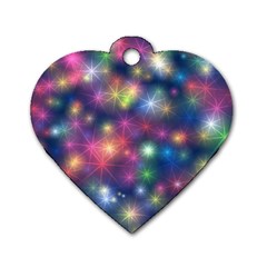 Abstract Background Graphic Space Dog Tag Heart (two Sides) by Bajindul