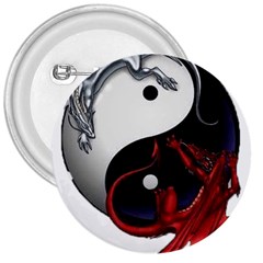 Yin And Yang Chinese Dragon 3  Buttons by Sudhe