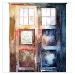 Tardis Doctor Who Transparent Large Satin Scarf (square) by Sudhe