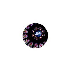 Rosette Stained Glass Window Church 1  Mini Buttons by Pakrebo