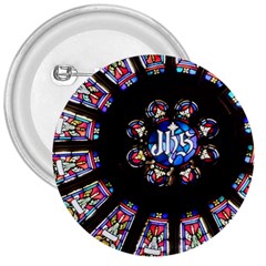Rosette Stained Glass Window Church 3  Buttons by Pakrebo