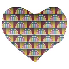 Seamless Pattern Background Abstract Large 19  Premium Flano Heart Shape Cushions by HermanTelo