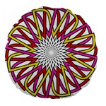 Sun Abstract Mandala Large 18  Premium Flano Round Cushions Back