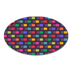 Background Colorful Geometric Oval Magnet by HermanTelo
