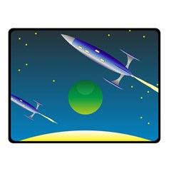 Rocket Spaceship Space Fleece Blanket (small) by HermanTelo