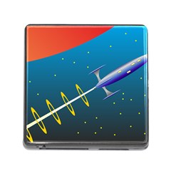 Rocket Spaceship Space Galaxy Memory Card Reader (square 5 Slot) by HermanTelo
