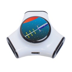 Rocket Spaceship Space Galaxy 3-port Usb Hub by HermanTelo