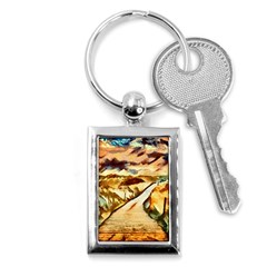Painting Expressive Colors Texture Key Chain (rectangle) by Pakrebo