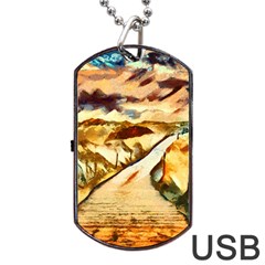 Painting Expressive Colors Texture Dog Tag Usb Flash (one Side) by Pakrebo