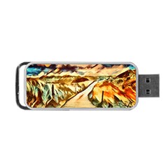 Painting Expressive Colors Texture Portable Usb Flash (one Side) by Pakrebo