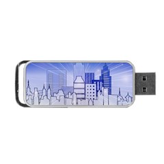 City Architecture Building Skyline Portable Usb Flash (one Side) by Pakrebo
