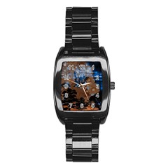 Landscape Woman Magic Evening Stainless Steel Barrel Watch by HermanTelo