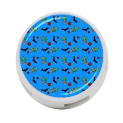 Halloween Witch Pattern Blue 4-port Usb Hub (two Sides) by snowwhitegirl