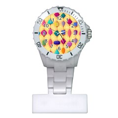 Colorful Background Stones Jewels Plastic Nurses Watch by HermanTelo