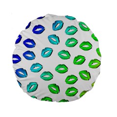 Kiss Mouth Lips Colors Standard 15  Premium Round Cushions by HermanTelo