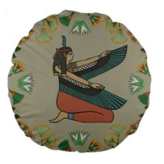 Egyptian Woman Wings Design Large 18  Premium Round Cushions by Sapixe