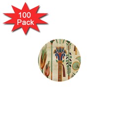 Egyptian Paper Papyrus Hieroglyphs 1  Mini Buttons (100 Pack)  by Sapixe