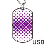 Pattern Square Purple Horizontal Dog Tag USB Flash (Two Sides) Back