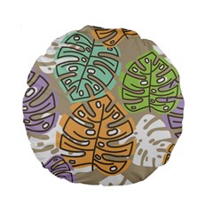 Pattern Leaves Banana Rainbow Standard 15  Premium Round Cushions by HermanTelo