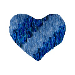 Texture Surface Blue Shapes Standard 16  Premium Flano Heart Shape Cushions by HermanTelo