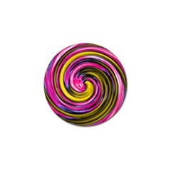 Swirl Vortex Motion Pink Yellow Golf Ball Marker (4 Pack) by HermanTelo