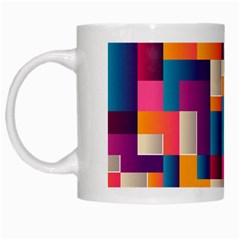 Abstract Geometry Blocks White Mugs by Bajindul