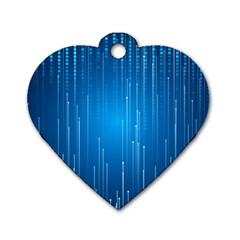 Abstract Rain Space Dog Tag Heart (two Sides) by Bajindul