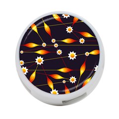 Flower Buds Floral Background 4-port Usb Hub (one Side) by Bajindul