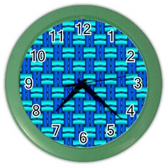 Pattern Graphic Background Image Blue Color Wall Clock by Bajindul