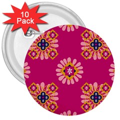 Morroco Tile Traditional Marrakech 3  Buttons (10 Pack)  by Pakrebo