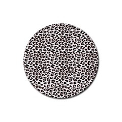 3d Leopard Print Black Brown Rubber Coaster (round)  by LoolyElzayat