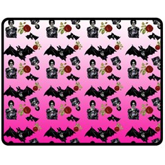 Pink Gradient Bat Pattern Double Sided Fleece Blanket (medium)  by snowwhitegirl