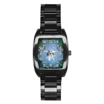 Surfboard With Dolphin Stainless Steel Barrel Watch Front