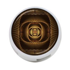Fractal Copper Amber Abstract 4-port Usb Hub (two Sides) by Pakrebo