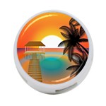 Sunset Beach Beach Palm Ocean 4-Port USB Hub (One Side) Front