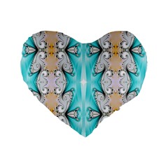 Seamless Wallpaper Pattern Symmetry Art Standard 16  Premium Flano Heart Shape Cushions by Pakrebo