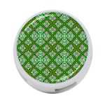 Symmetry Digital Art Pattern Green 4-Port USB Hub (Two Sides) Front