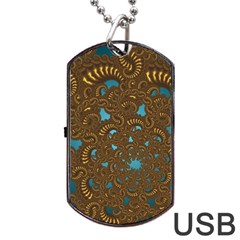 Fractal Abstract Dog Tag Usb Flash (one Side) by Bajindul